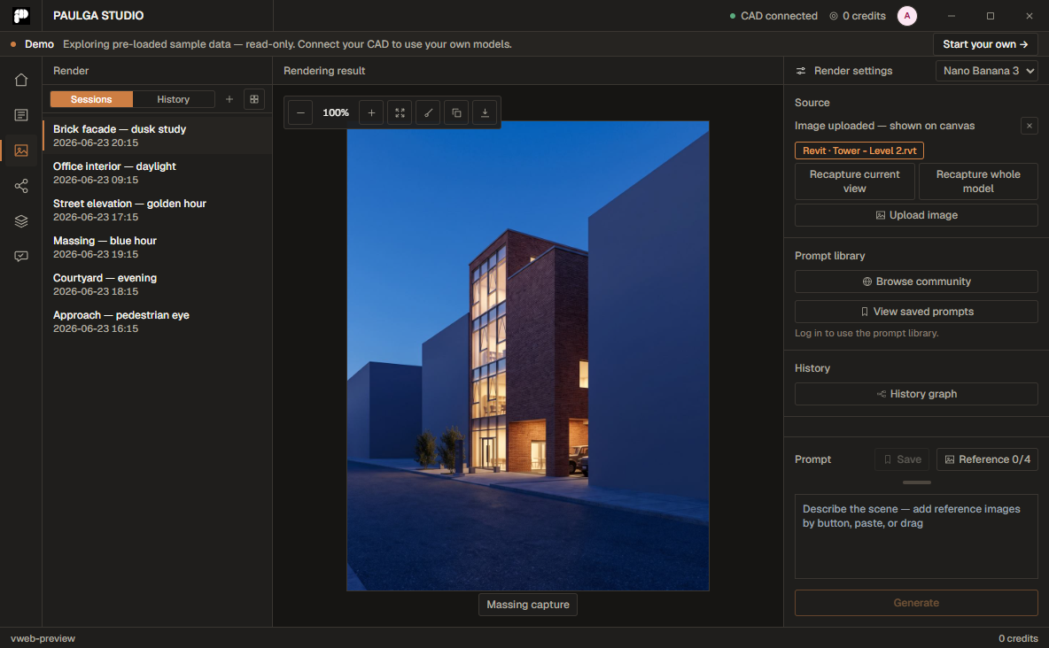 PAULGA Studio Render mode